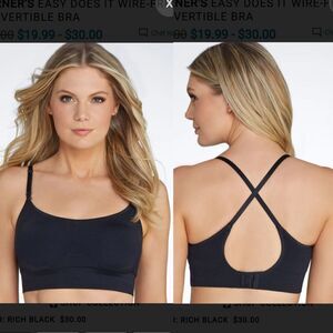 WARNER'S EASY DOES IT WIRE-FREE CONVERTIBLE BRA Black XS